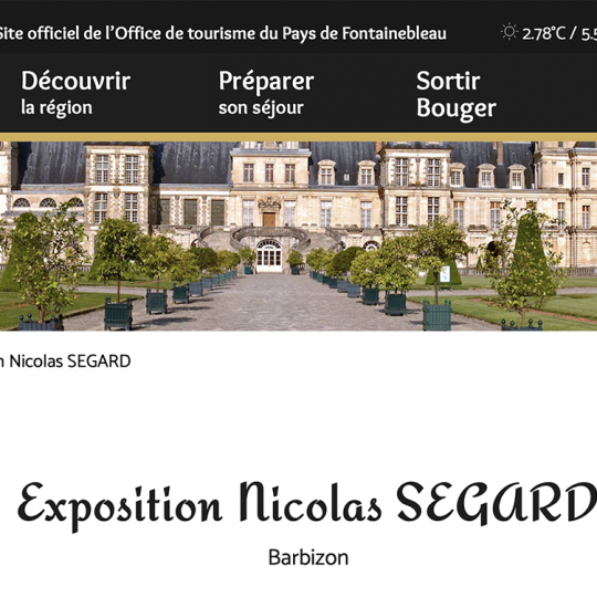 Expo Parizon de Nicolas Ségard publiée par l'office de tourisme de Fontainebleau
