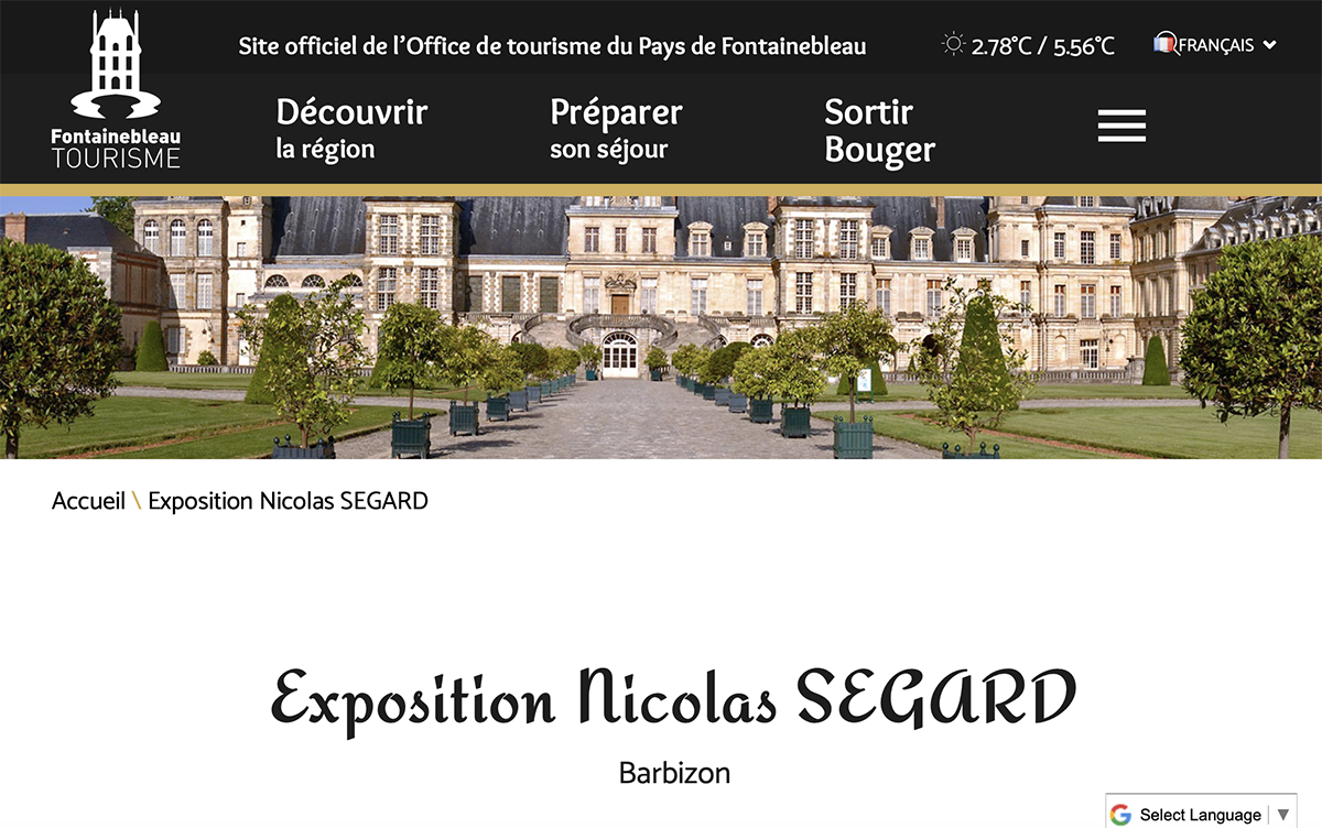 Expo Parizon relayée par l’office de tourisme du pays de Fontainebleau